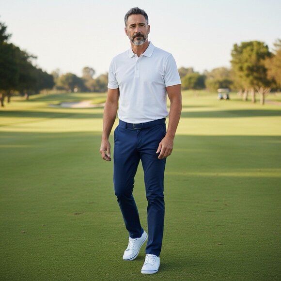 Crocs Hover Lace-Up Sneakers Men's White Blue Leather Spiked Golf Shoes M10 VG - Picture 3 of 12